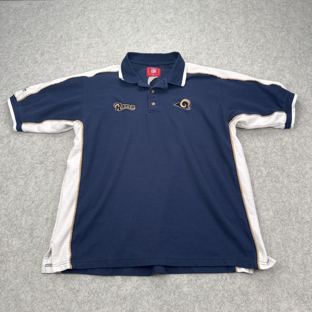 Vintage St Louis Rams Shirt Mens Large Blue NFL Football NFL Polo Top 2000s